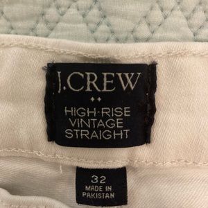 J Crew button fly high rise vintage white jeans
